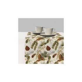 Asztali futó toboz-fenyő motívum