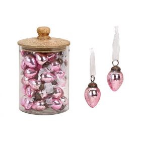 Rusztikus, üveg tojás dekor rózsaszín