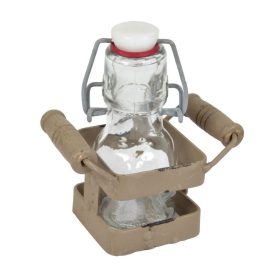 Csatos üveg fém tartóban