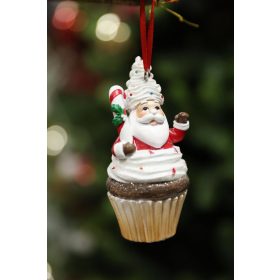 Télapó muffinban akasztós dekor