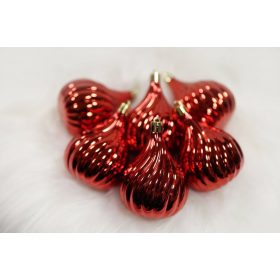 Piros karácsonyfadísz 6 db-os