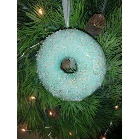 Kék, csillámos fánk dekor