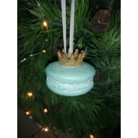 Macaron koronával akasztós dekor