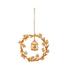 Fém kalitkás ablakdísz rozsdás hatású