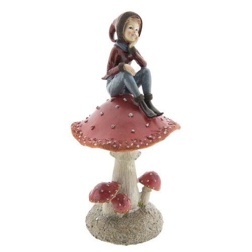 Gombán ülő manó fiú Led-es