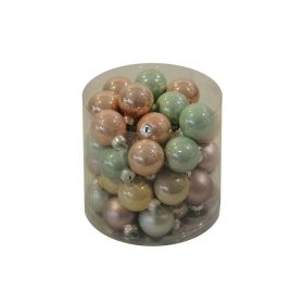 Pasztell színű üvegdísz szett gömb 45 db-os