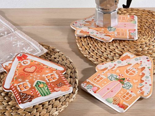 Kerámia alátét - mézeskalács házikó 2 féle