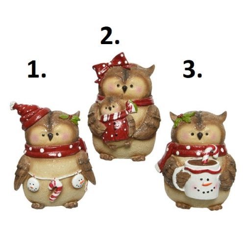 Cuki bagoly figura közepes méret 3 féle