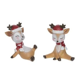 Ülő bambi figura mikulás sapiban 2 féle