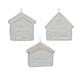 Kerámia házikó fehér, csillogó 3 féle