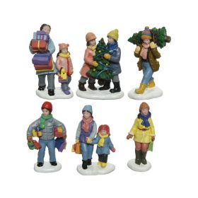 Téli jelenet 6 db-os figura szett