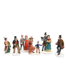 Karácsonyi ajándékozós téli jelenet 6 db-os szett