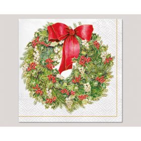 3 rétegű karácsonyi szalvéta koszorúval