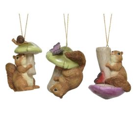 Mókus gombával akasztós dekor 3 féle