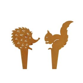 Rozsdás hatású süni-mókus dekor