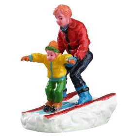 Síelő apa-fiú jelenet Lemax