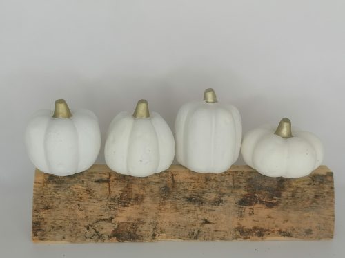 Fehér, kerámia tök 4 db-os szett