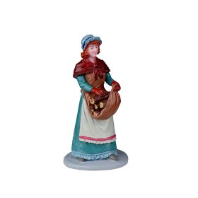 Tűzifát cipelő asszony Lemax figura