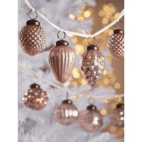 Halvány rózsaszín üvegdísz szett 3 db-os