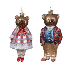 Üveg maci akasztós dekor 2 féle