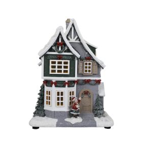 Zenélő, világító karácsonyi házikó LED