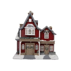 Zenéló, világító karácsonyi LED házikó